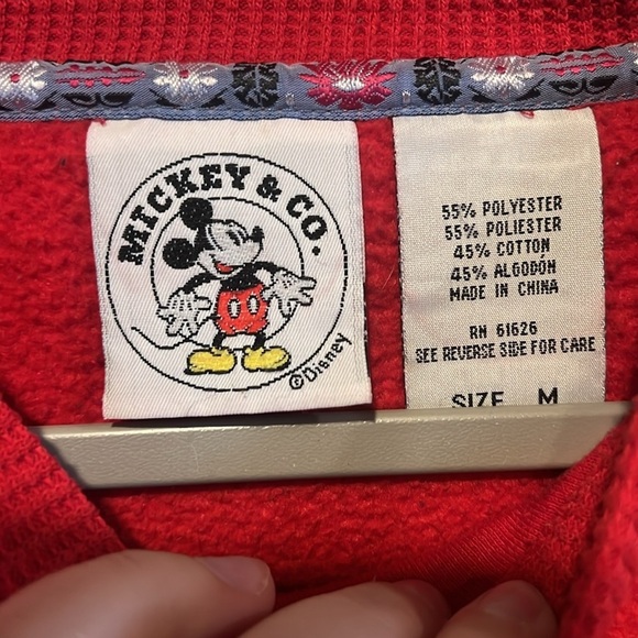 Vintage 80s/90s Mickey & Co. Red Fuzzy Sweatshirt - Picture 2 of 6